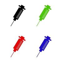 Syringe Set On White Background vector