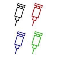 Syringe Set On White Background vector