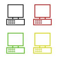 Computer Set On White Background vector