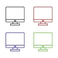 Computer Set On White Background vector