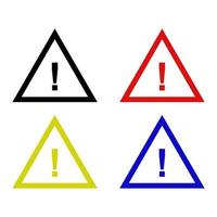 Set Of Warning Sign On White Background vector