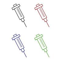 Syringe Set On White Background vector