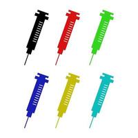 Syringe Set On White Background vector