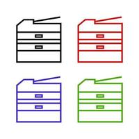 Set Of Photocopier On White Background vector