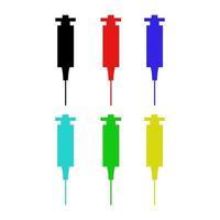 Syringe Set On White Background vector