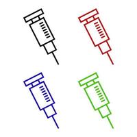 Syringe Set On White Background vector