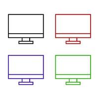 Computer Set On White Background vector