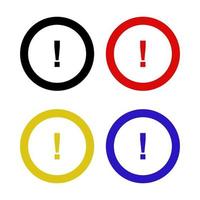Set Of Warning Sign On White Background vector