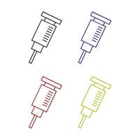 Syringe Set On White Background vector