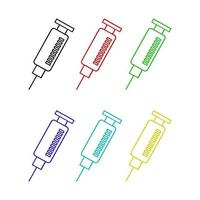 Syringe Set On White Background vector