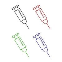 Syringe Set On White Background vector