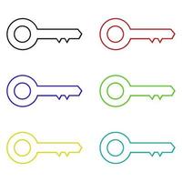 Set Of Keys On White Background vector