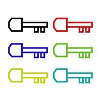 Set Of Keys On White Background vector