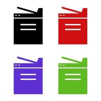 Set Of Photocopier On White Background vector