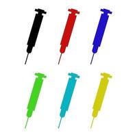 Syringe Set On White Background vector