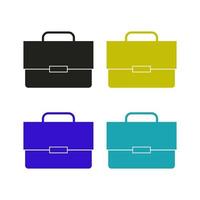 Set Of Work Bag On White Background vector