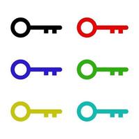 Set Of Keys On White Background vector