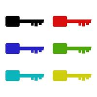 Set Of Keys On White Background vector