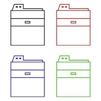 Set Of Photocopier On White Background vector