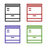 Set Of Photocopier On White Background vector