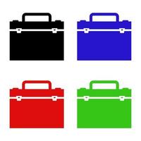 Set Of Work Bag On White Background vector