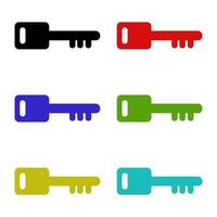 Set Of Keys On White Background vector