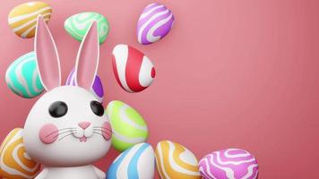 Rabbit with Colorful Egg for Easter Greetings video