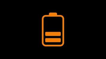 Animation of Battery Charging Level On Black Background video