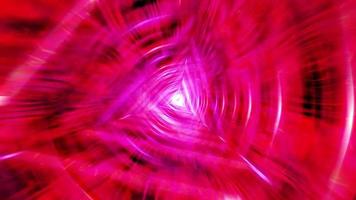 túnel triangular hipnótico y futurista rosa y rojo