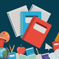 note books and supplies back to school vector