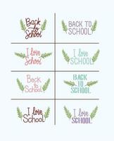 back to school lettering set vector