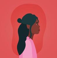 foto de perfil de dibujos animados de mujer negra vector