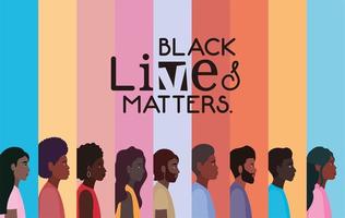 diverse cartoon people background for black lives matter