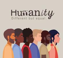 Humanity concept with interracial people