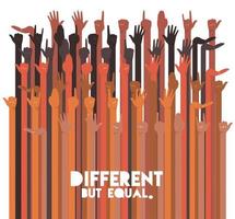 diversity concept with interracial hands up vector