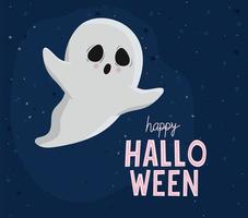 diseño de vector de dibujos animados de fantasma de halloween