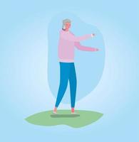 Senior citizen woman stretching vector