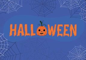 Halloween background with cartoon lettering vector