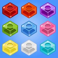 Candy cute style isometric 9 color set. vector