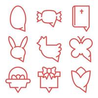 Happy easter text message icon set. vector