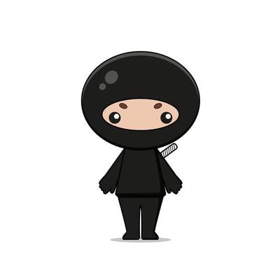 desenho ninja japonês fofo 2849985 Vetor no Vecteezy