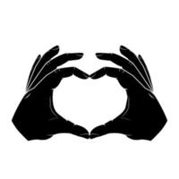 Vector hands making shape of heart on white background, vector illustration