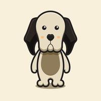 Ilustración de icono de vector de dibujos animados de personaje de mascota animal lindo perro