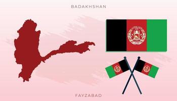 National map of Badakhshan, illustration flag size vector of Badakhshan