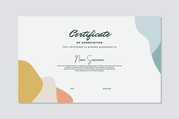 Modern certificate template memphis style. Use for print, certificate, diploma, graduation