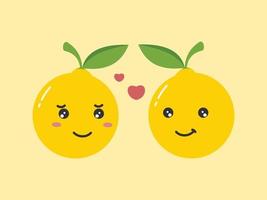 Lemon falling in love vector