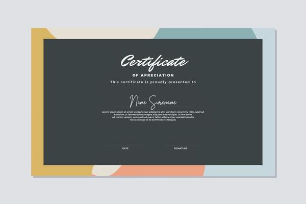 Modern certificate template memphis style. Use for print, certificate, diploma, graduation