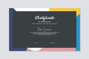 Modern certificate template memphis style. Use for print, certificate, diploma, graduation vector