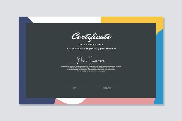 Modern certificate template memphis style. Use for print, certificate, diploma, graduation