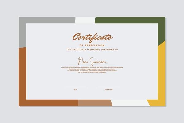 Modern certificate template memphis style. Use for print, certificate, diploma, graduation